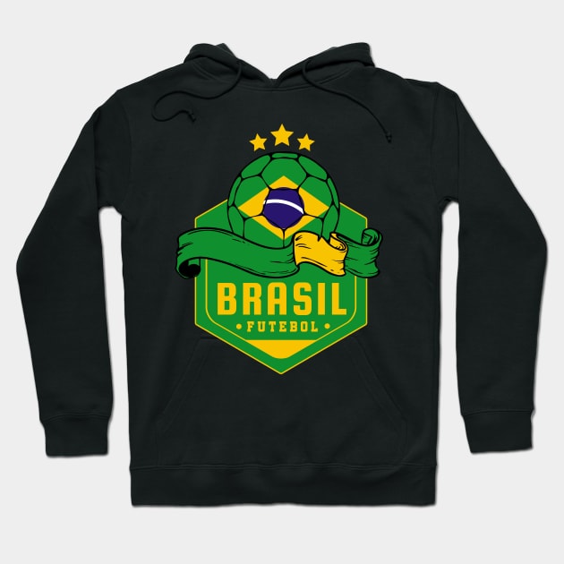 Brasil Futebol Hoodie by footballomatic